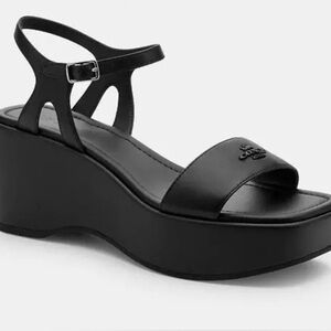Coach Black Gale Platform Sandals